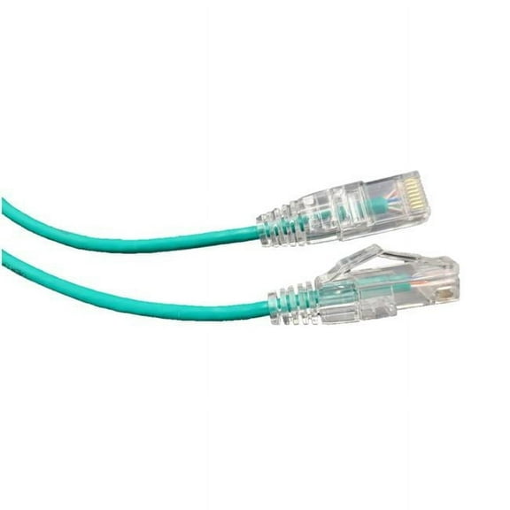 Micro Connector E09-007G-SL5 7 ft. Slim 28AWG CAT 6A UTP Patch Cable, Green - Pack of 5