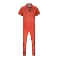 thumbnail image 5 of TAIAOJING Suits For Men Short Sleeved Two Piece Pant Suit Light Color Change Lapel Suit Fashion Half Zip Sports Suit Casual Loose Pant Sets, 5 of 8