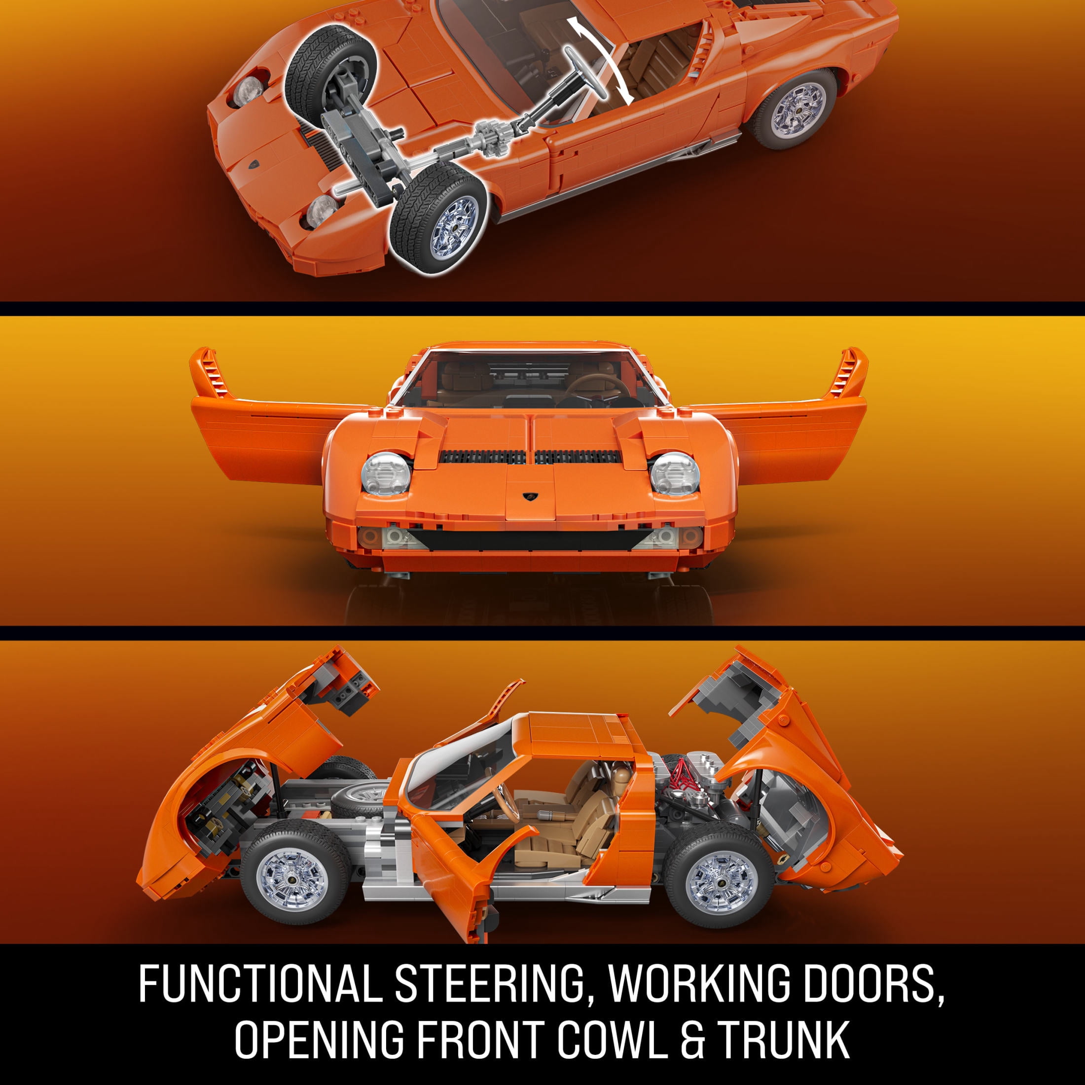 Mattel Brick Shop Hot Wheels '71 Lamborghini Miura P400 SV