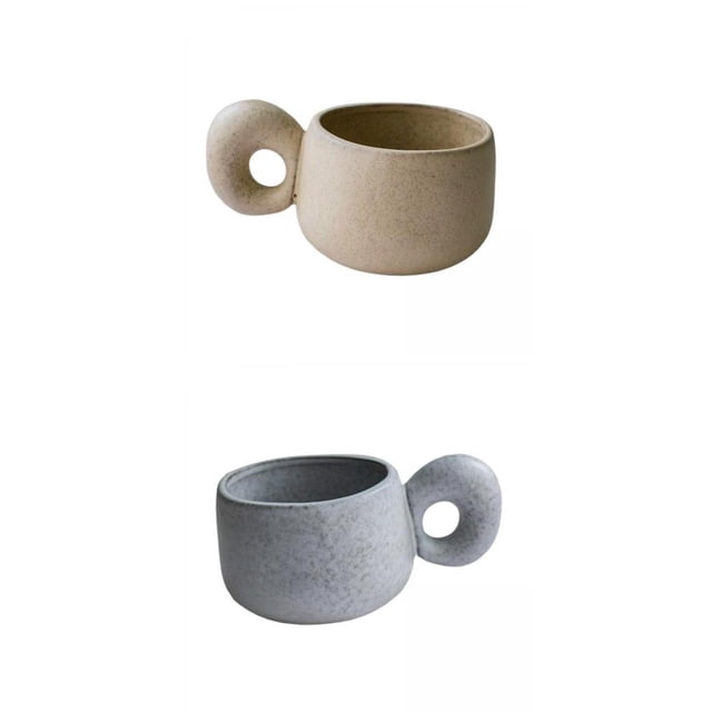 Taza de Cerámica Big Ear Espresso Cup para Espresso Bebidas Frías Inauguración de La Casa Light Khaki Short+Taza de Cerámica Big Ear Espresso Cup para Soledad none
