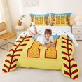 thumbnail image 3 of Erosebridal Light Blue Dripping Baseball Stitch & Waffle Letter H Graphic Full Size Comforter Sets 3 Pieces, Alphabet Graphic Bedding Sets for Boys And Girls Kids,Super Cozy Room Decor, 3 of 6