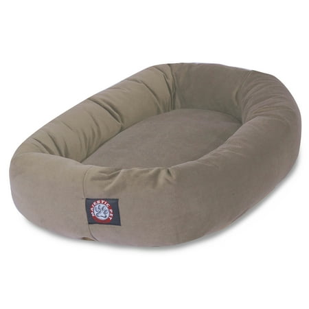 UPC: 0788995674054 | Majestic Pet | Suede Bagel Pet Bed For Dogs  Stone  Large