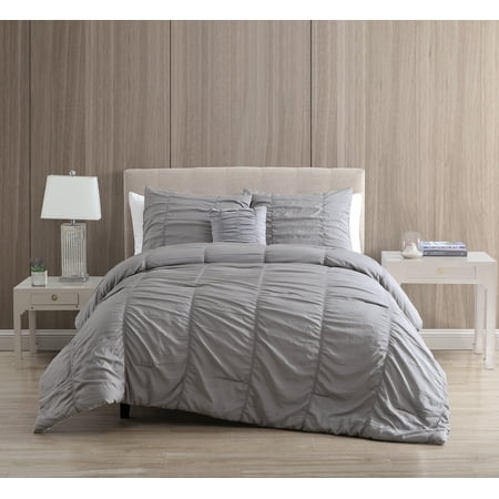 VCNY Home 4 Piece Comforter Set, Grey, Full/Queen