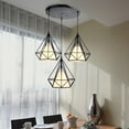 thumbnail image 2 of 3-Light Caged Chandelier Pendant Ceiling Hanging Lamp Industrial Round, 2 of 9