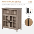 thumbnail image 5 of HOMCOM Accent Sideboard, Serving Storage Buffet Cabinet with 2 Open Components, Glass Door Cabinet and Adjustable Shelf, Oak, 5 of 9
