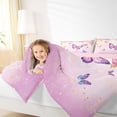 thumbnail image 4 of Homewish Purple Butterfly Child Full Size Comforter Sets, Romantic Flower Floral Bedding Comforter Set, Teens Kids Girls Women Reversible Bedding Sets, Ultra Soft Bedroom Decor, 3-Piece, 4 of 8