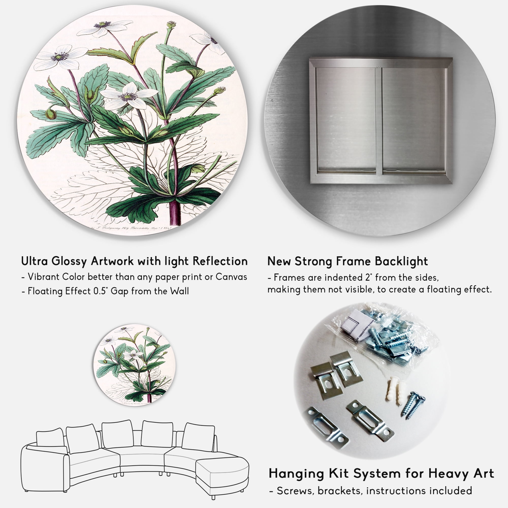 Designart Ancient Plant Life XXI 11x11 Metal Wall Art
