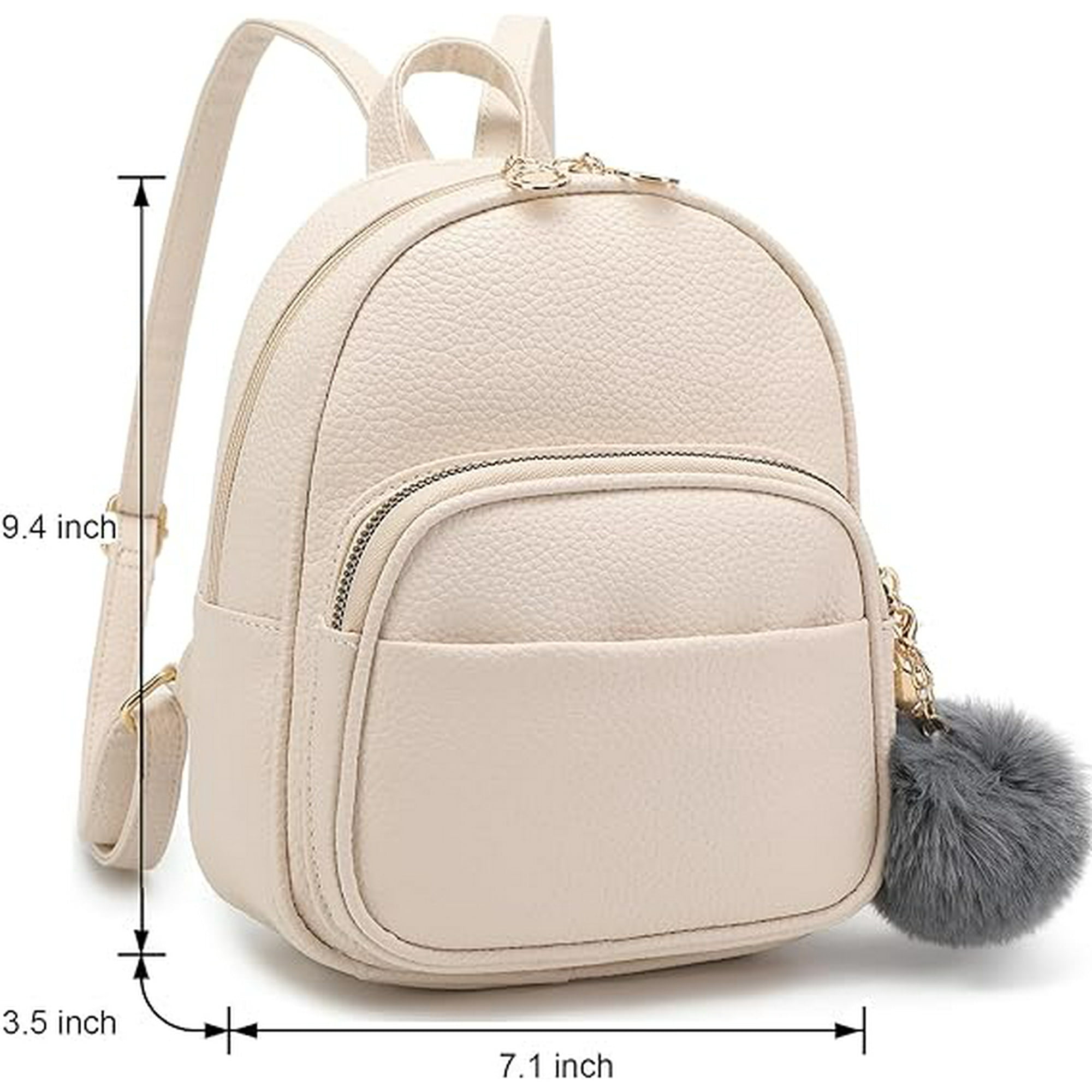Girl Small Bag PU Leather Multiple Zipper Pockets Mini Backpack Purse