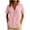 Pink, variant on XUNKUSGA Womens Tops Solid Color Cotton Linenn Tops for Women Breathable V Neck Short Sleeve Womens Summer Outfits Fashion Collared V-Neck Women's T-Shirts S-2XL Green