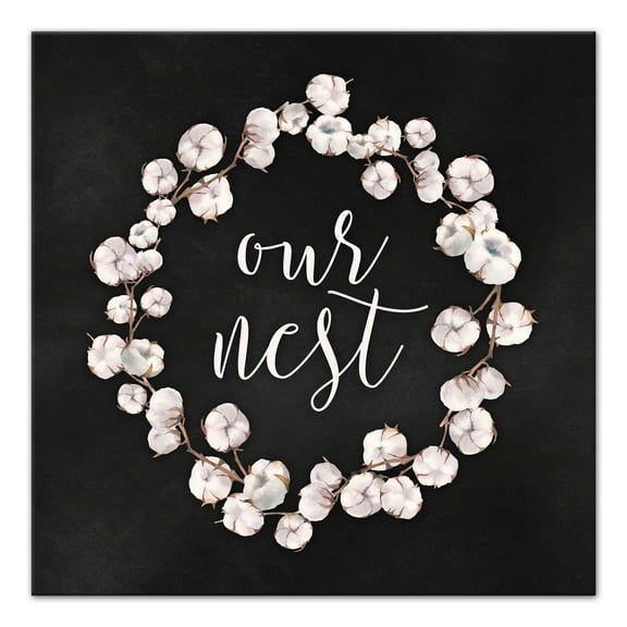 Creative Products Our Nest Cotton Wreath 36x36 Canvas Wall Art