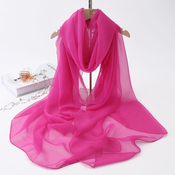 HuangHuanChen Womens Chiffon Scarf Breathable Solid Color Long Fashion Scarves Sun-proof Shawls Wrap Soft Lightweight Thin Women Summer Neck Shawl Wrap For Beach Vacation