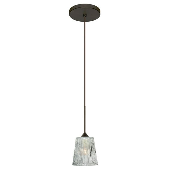 1XT-512500-BR-Besa Lighting-Nico 4-One Light Cord Pendant with Flat Canopy-3.5 Inches Wide by 3.75 Inches High-Bronze Finish-Clear Stone Glass