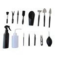 thumbnail image 2 of Kits de herramientas de jardinería interior, 15 pequeñas herramientas de trasplante de suculentas mini herramientas de bonsái, con tijeras de podar, mini regadera, rastrillo y pala para césped de jardín ER, 2 of 5