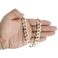 thumbnail image 5 of 10k Yellow Gold Solid 14.25 MM Diamond Cut Curb Cuban Chain Necklace 24", 5 of 5