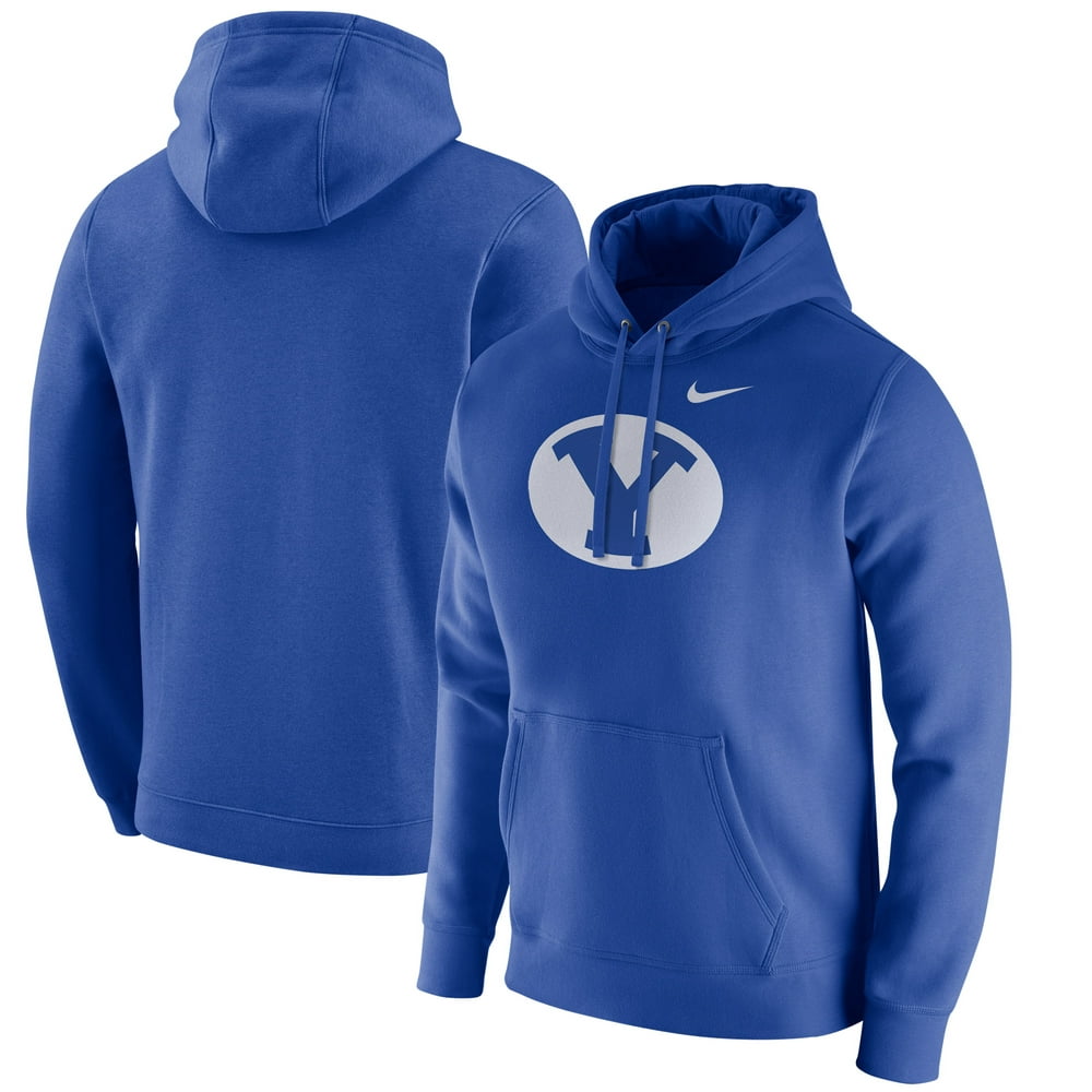 BYU Cougars Nike Logo Club Fleece Pullover Hoodie - Royal - Walmart.com ...