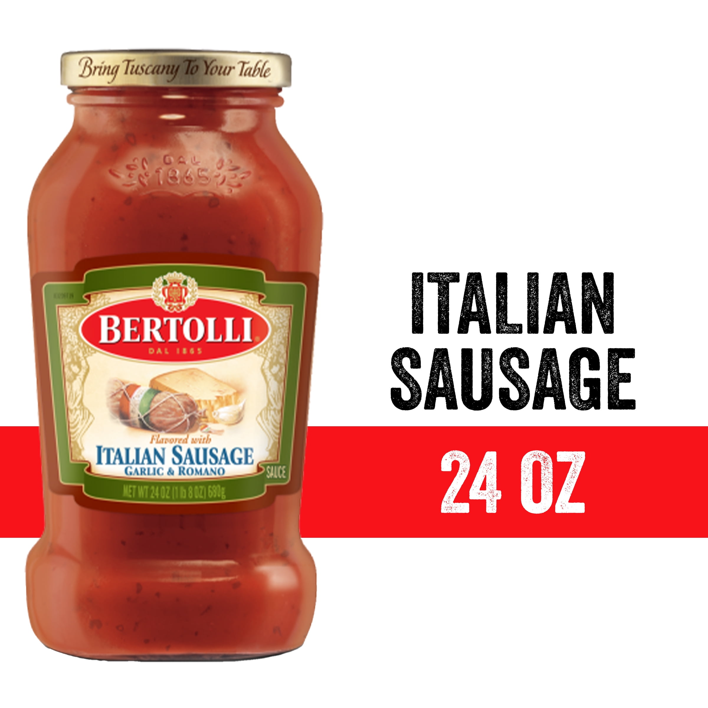 Bertolli Italian Sausage Sauce with Garlic and Romano Cheese, Authentic