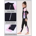 thumbnail image 4 of Happy Cherry Girls Two Piece Swimsuit Long Sleeve Rash Guard zipper front Bathing Suit Athletic Surf Swimsuit Spring Quick Dry Swimwear Summer Beach Swimming Clothing 7-8 Y, 4 of 6