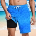 thumbnail image 2 of Cmfcv Men's Swim Trunks Trendy Summer Swim Shorts with Compression Liner Quick Dry Print Swim Suits Drawstring Elastic Waist Board Shorts with Pockets, 2 of 6