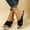 Black, variant on GERsome Womens Platform Espadrilles Slip On Wedge Sandals Open Toe Slides Shoes