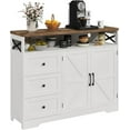 thumbnail image 5 of Veanerwood 2-Doors 3-Drawers Farmhouse Sideboard,Buffet Cabinet with Adjustable Shelves and Charging Station, White, 5 of 11