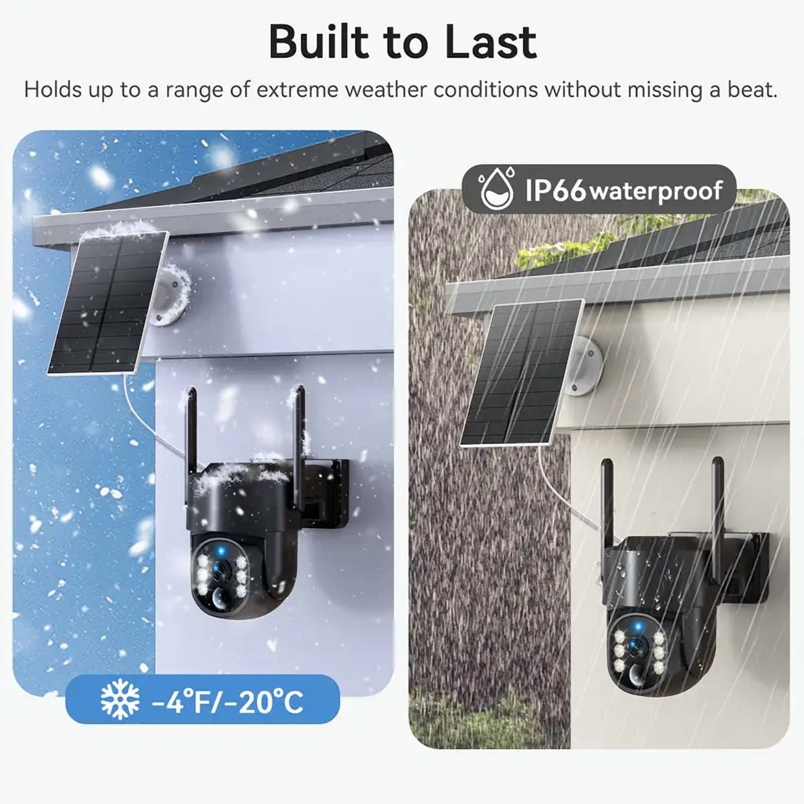 4G LTE Cellular Solar Security Camera, No WiFi Solar Powered Security Camera Outdoor, 360° Live View, 2K Color Night Vision, PIR Motion Detection, 2 Way Talk, Built in SIM Card