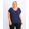 JM Women's Collection Plus Size Blouson Top Blue Size 2X