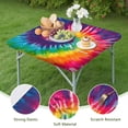 thumbnail image 4 of Colorful Tie Dye Pattern Square Fitted Tablecloth with Elastic Edge,Square Table Cover,Washable Elastic Table Cover for Home Kitchen Party Decor 36"x36", 4 of 6