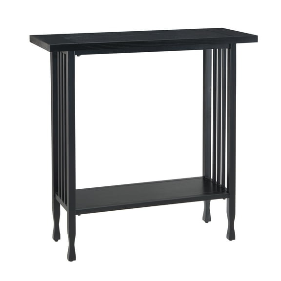 Leick Home Ironcraft Rustic Console Table with Shelf, Black Wash