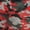 Black, Charcoal, Red, Silver, variant on Ronit Textile Charcoal Football Mesh Jersey Camouflage Print by Yard (36"X60")