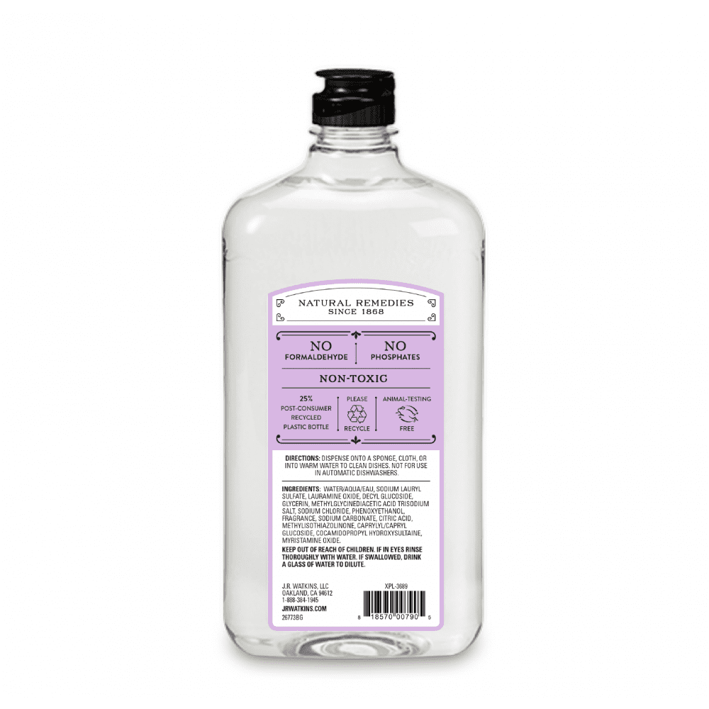 J.R. Watkins Liquid Dish Soap, Lavender, 24 Oz