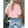 thumbnail image 2 of Dellytop Women Half Sleeve Drop Shoulder Solid Color Basic Crop Tops, 2 of 3