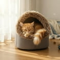 thumbnail image 5 of Cat Caves for Indoor Cats, 2026 New Soft Winter Warm Pet Cave Bed, Removable Cushion Warming Pets Cozy Enclosed Cat House with Non-Slip, Cozy Indoor Nest for Cats and Small Dogs (Red, L), 5 of 10