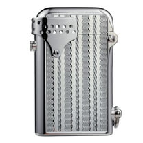 Retro Brass Windproof Kerosene Lighter, Refillable, Soft-Flame, Camping, Automatic Ignition, Non-Slip Durable, Luxury, Collectible, Men's Gift, Thorens Gen 6 Double Claw Silver Wave Reflection