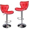 thumbnail image 3 of Leopard Shell Back Adjustable Swivel Kitchen Dining Counter Bar Stool,Set of 2,Red, 3 of 6