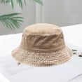 thumbnail image 4 of Eoperou Bucket Hat Solid Color Washed Vintage Anti-UV Sunscreen Decorative Denim Unisex Women Men Cap Headwear, 4 of 7