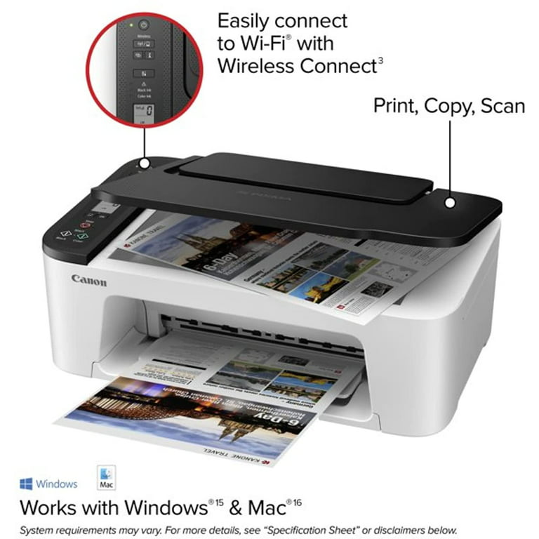 Canon Wireless Inkjet in One Print Copy Scan Mobile Printing with LCD Display, and WiFi with 6 ft NeeGo Printer Cable - Walmart.com