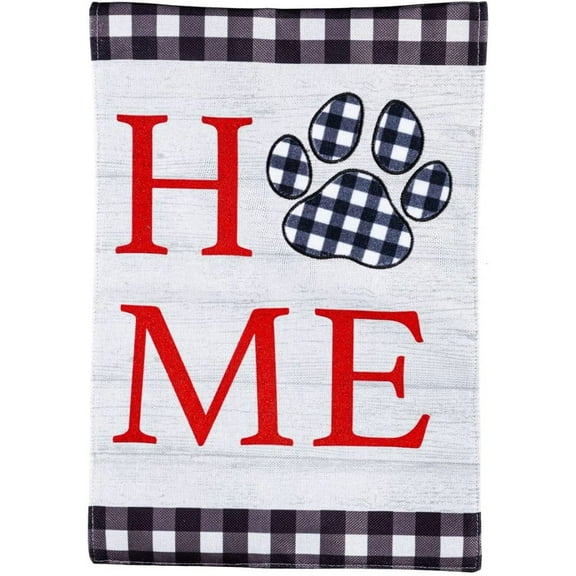 Pawprint Home Garden Flag 2 Sided Burlap