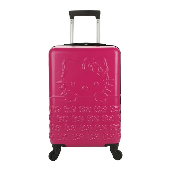 Hello Kitty Pink Suitcase with Bow Pattern and 4 Wheels 20in