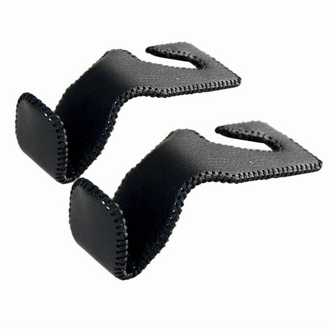 Gancho para asiento de coche, gancho para reposacabezas de coche, gancho universal de cuero negro para reposacabezas de coche, gancho para respaldo de asiento de coche para bolsos y otros bolsos