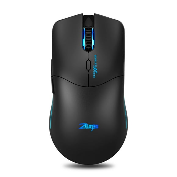 ZELOTES ZELOTES Souris Optique Sans Fil F-22 - Connexion 2.4G, 6 Boutons, DPI Réglable (1200/2400/3200), Idéale pour Ordinateurs Portables et de Bureau, Design Noir Élégant