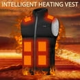 thumbnail image 2 of Womens Heated Jacket Puffer Coat Unisex Casual Zipper Dual-control 15th Area Solid Heat Heating Vest USB Charging, 2 of 6