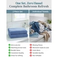 thumbnail image 2 of Casa Platino Bath Sheet 2 Pack - Oversized Cotton Bath Sheets, Quick Dry for Everyday Use Bath Sheet Towels, Perfect for Beach Days - Cerulean Blue, 2 of 8