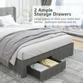 uhomepro Upholstered Platform Bed Frame, Modern Queen Size Storage Bed Frame with Upholstered