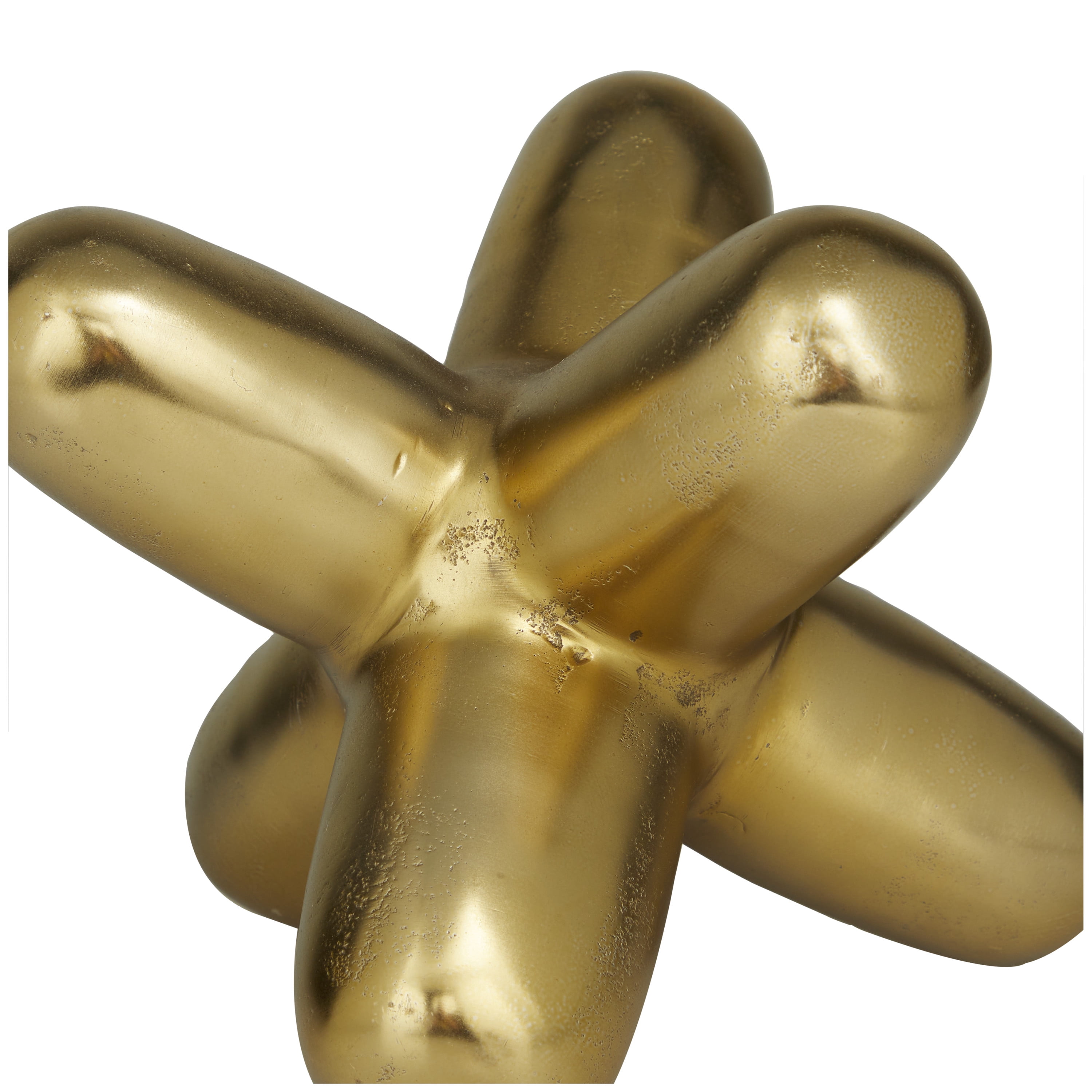 10" x 8" Gold Aluminum Jack Abstract Sculpture, by DecMode