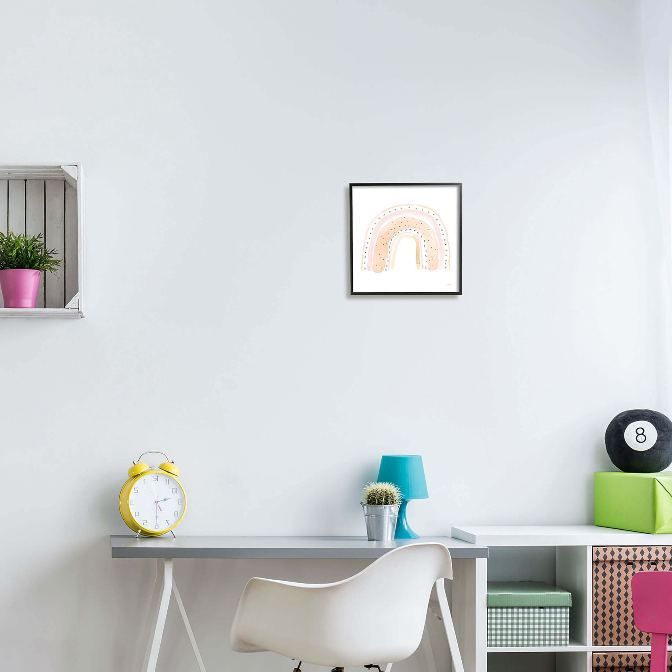 Stupell Industries Pastel Rainbow Patterned Doodle Stripes Graphic Art Black Framed Art Print Wall Art, Design by Katrina Pete