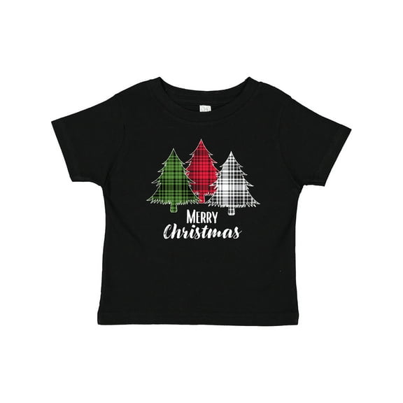 Inktastic Merry Christmas Plaid Trees Boys or Girls Baby T-Shirt
