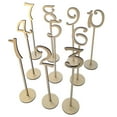thumbnail image 4 of GUOOL Table Numbers, Decorative Table Number Holders, Wood Table Number Cards with Base, Place Card Holders for Wedding Anniversary 10pcs Golden, 4 of 9