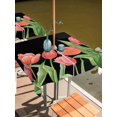 thumbnail image 2 of Outdoor Tablecloth with Umbrella Hole for Patio/Picnic/Party/Camping, Pink Tulip Waterproof Table Cloth Square Cover Washable, Spring Floral Summer Botanical Black (60"x 60"), 2 of 9