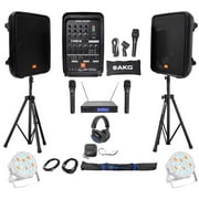 JBL Bluetooth PA System with Speakers, Mixer, Stands, Wireless Mics, Headphones