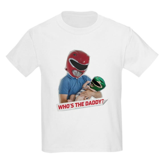 CafePress - Power Rangers Who's The Daddy? Kids T Shirt - Light T-Shirt Kids XS-XL